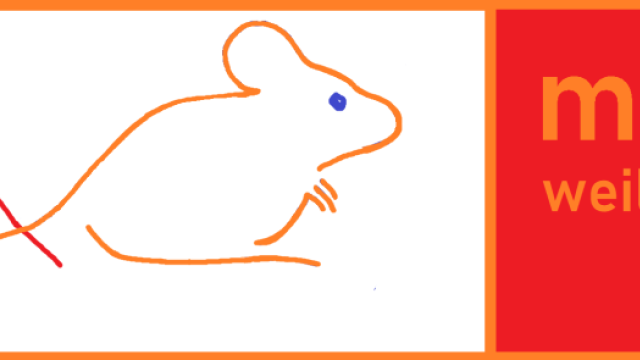 mpc logo, a drawn mouse with a tail that turns into a line graph
